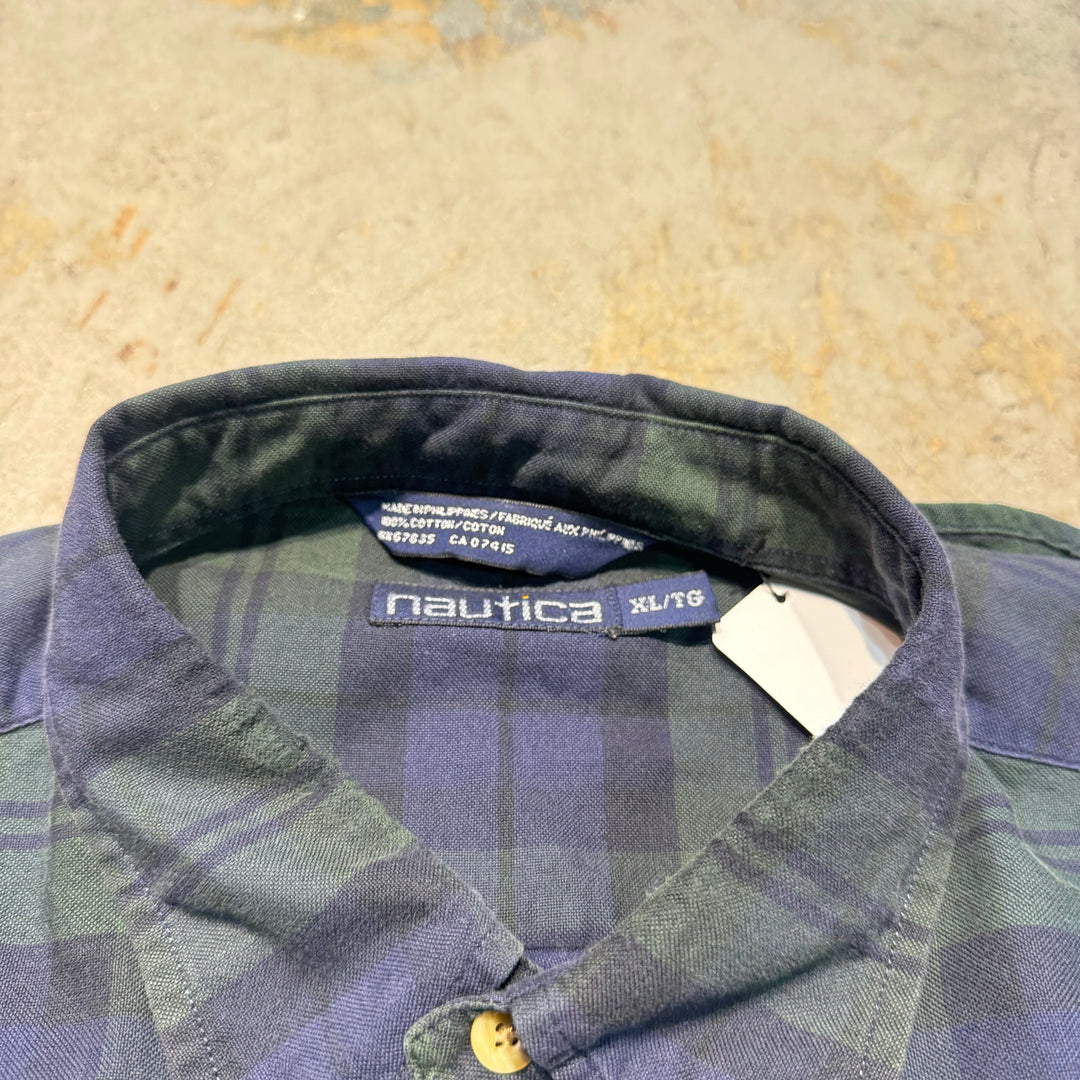 古着 NAUTICA/ ノーティカ/ ボタンダウン長袖シャツ/ チェック柄/ サイズXL