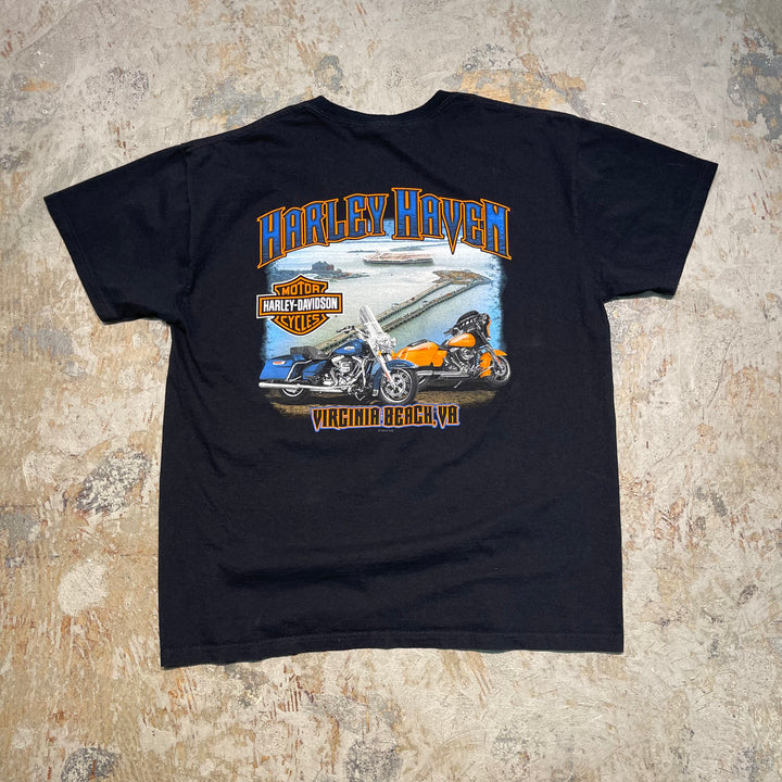 古着 Harley-Davidson/ハーレーダビッドソン/バージニアビーチ/プリントTシャツ/サイズXL