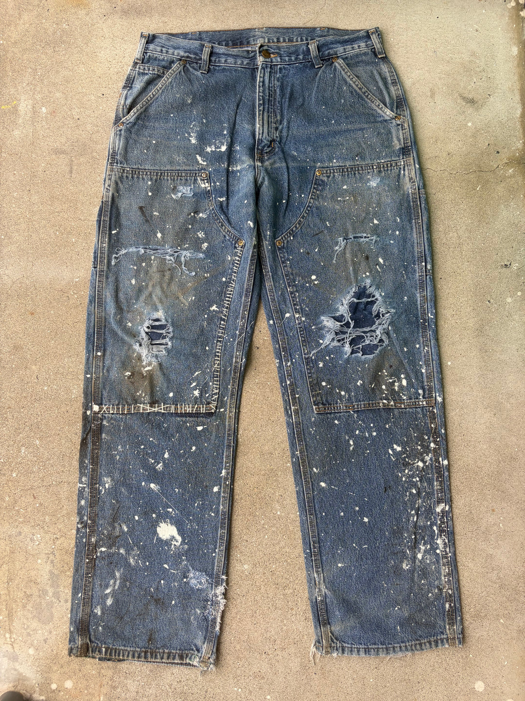 Carhartt Distressed Double Knee Denim Pants W34 L32