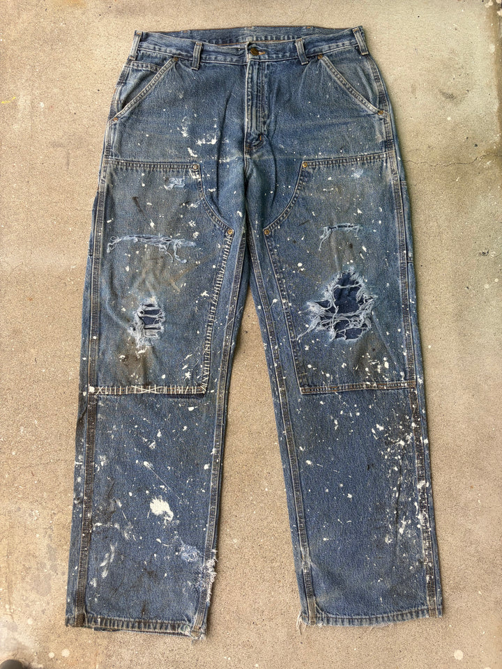 Carhartt Distressed Double Knee Denim Pants W34 L32