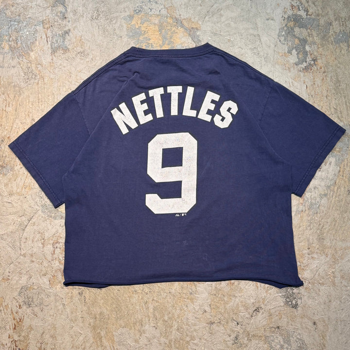 古着 Majestic/マジェスティック/New York Yankees/ニューヨーク ヤンキース/プリントTシャツ/ リメイク/ サイズL