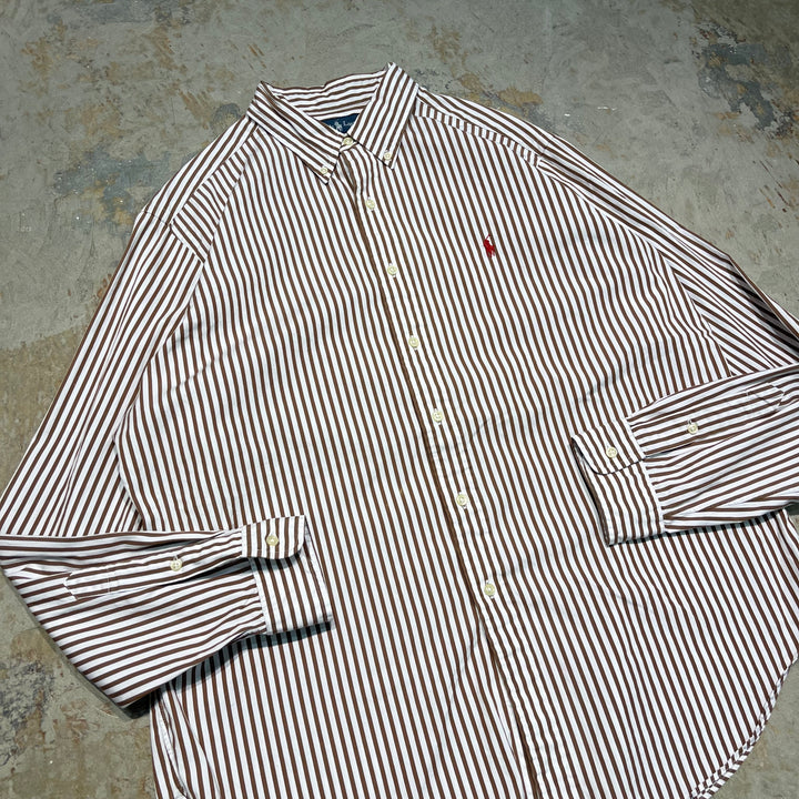 #4326 Ralph Lauren/ラルフローレン L/S B.D Shirts/ボタンダウンシャツ/CLASSIC FIT/ストライプ/サイズXL