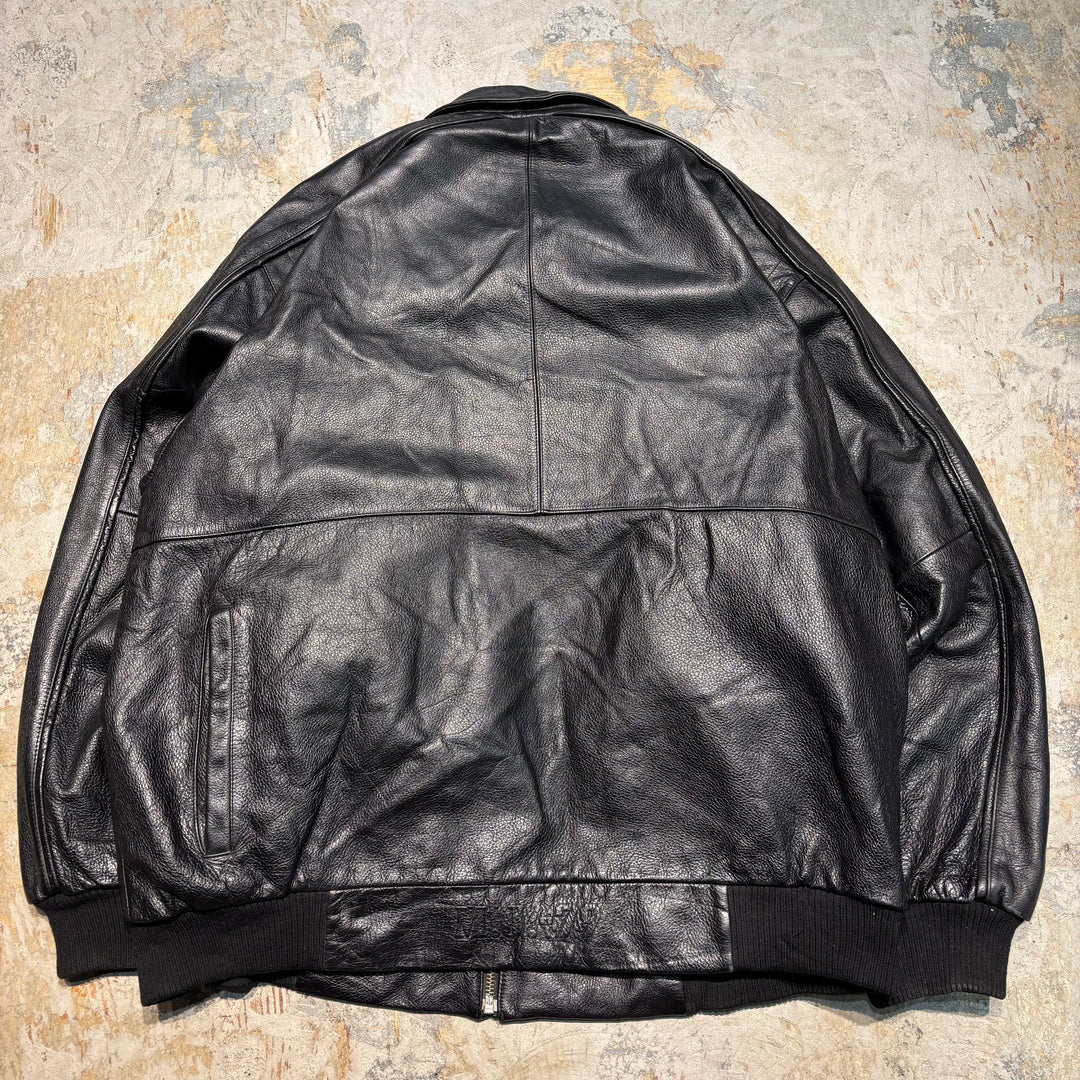 古着 WILSONS LEATHER/ ウィルソンズレザー/ 本革ジップアップレザージャケット/ 牛革/ 裏地ファー/ サイズL