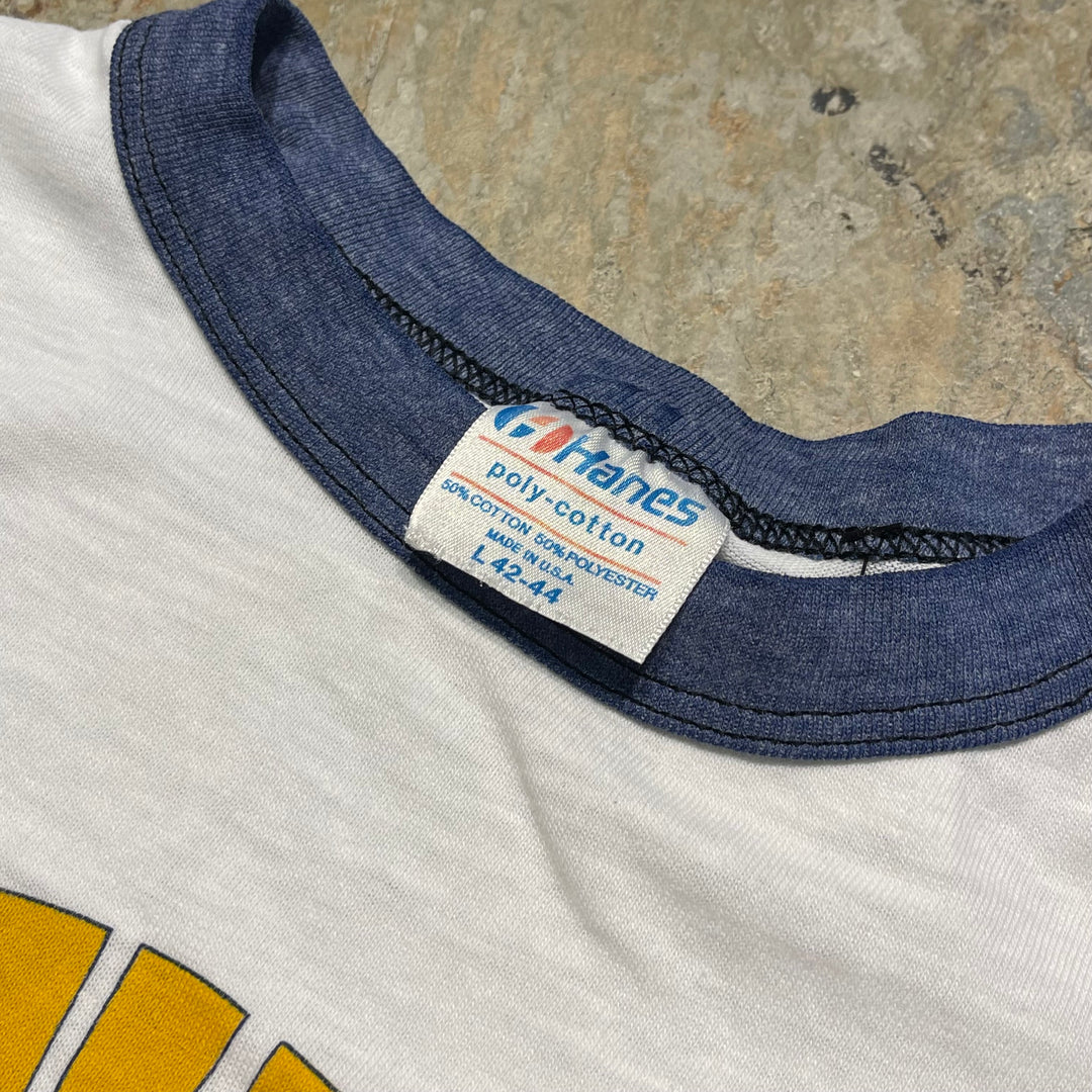 #4485 古着 80's Hanes/ヘインズ/short sleeve Ringer t-shirt Tee/半袖リンガーTシャツ/MADE IN USA/サイズL