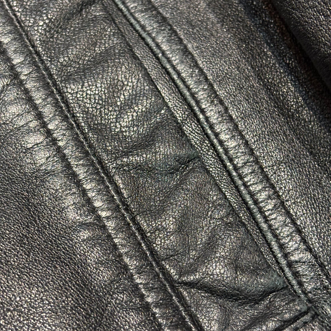 古着 WILSONS LEATHER/ ウィルソンズレザー/ 本革ジップアップレザージャケット/ 牛革/ サイズXL