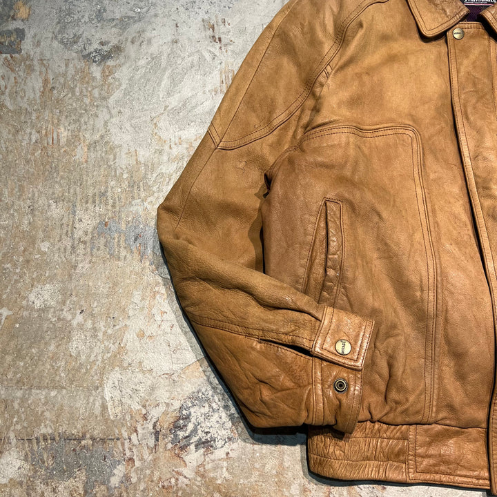 #3441 古着 Unknow/Leather jacket/ジップアップレザージャケット/Thinsulate/シンサレートサイズM