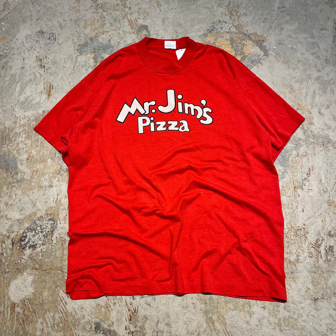 #4604 古着 90's USA製スクリーンスターズ/Mr.Jim's Pizza/ヴィンテージ シングルステッチ Tシャツ/サイズXL