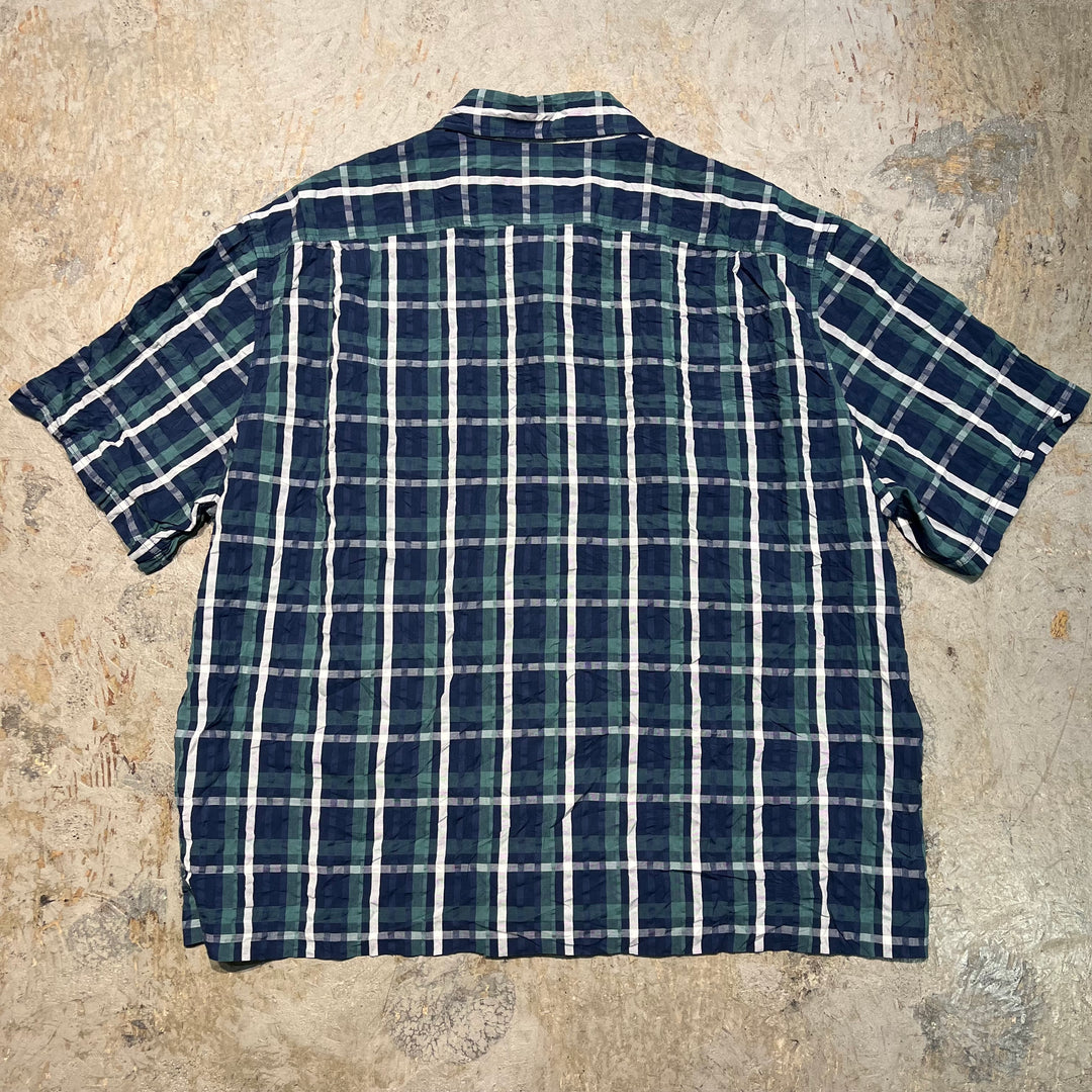 古着 L.L.Bean/ エルエルビーン/ 半袖シャツ/ チェック柄/ リメイク/サイズXL