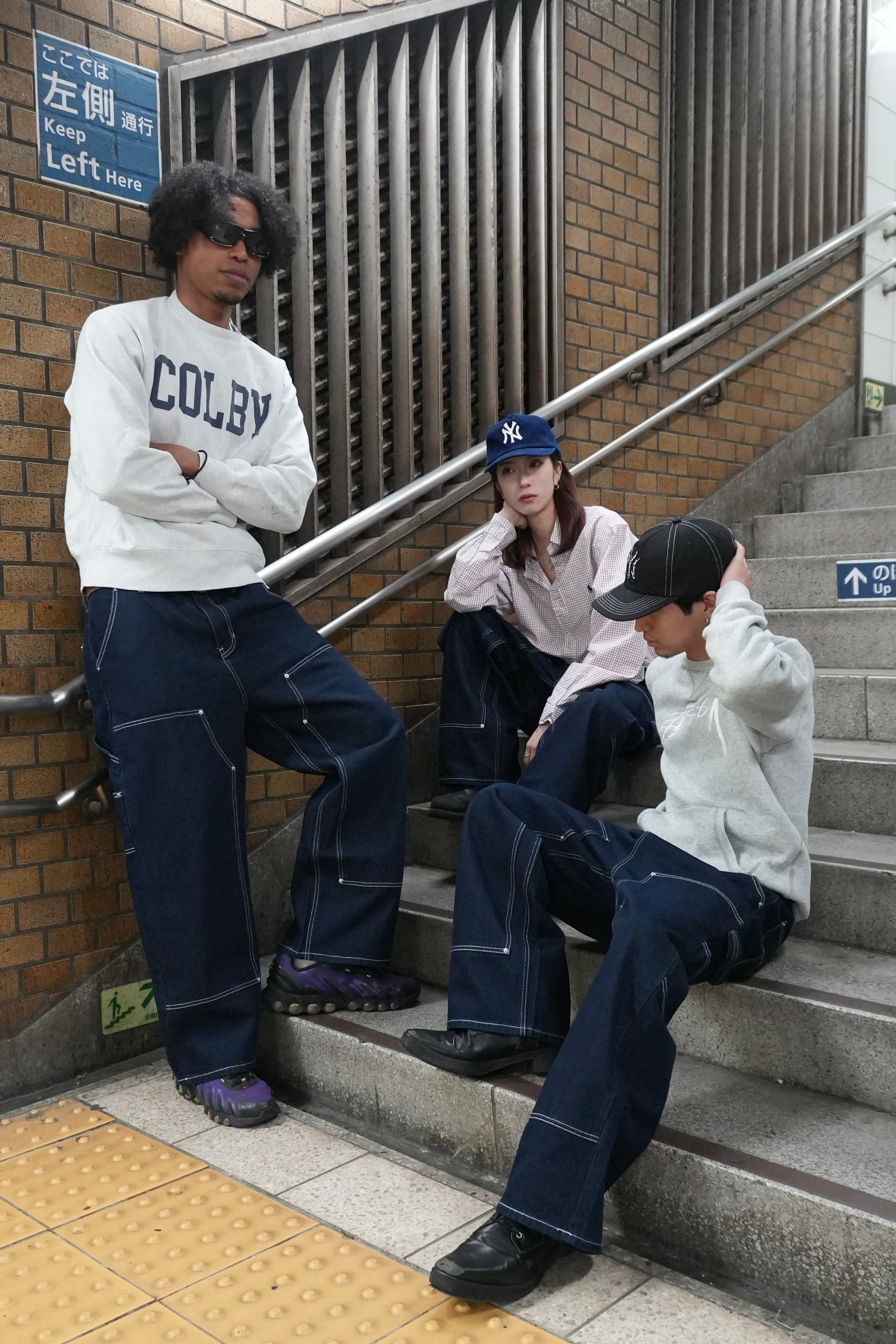 バギーフィット ダブルニー デニムパンツ – MUJIN