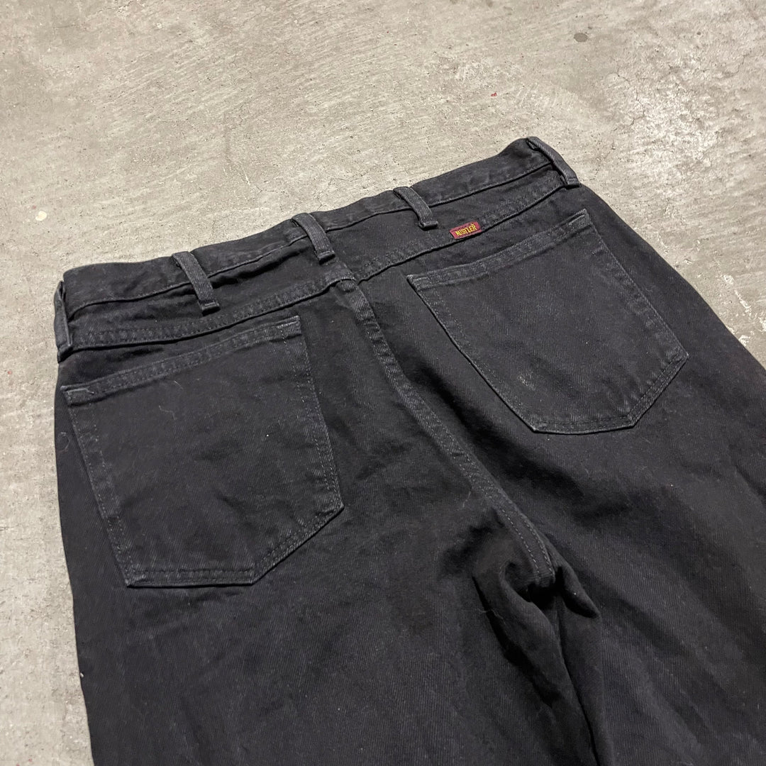 #4258 古着 RUSTLER/ラスラー/Black Denim Pants/ブラックデニムパンツ/サイズ34×34