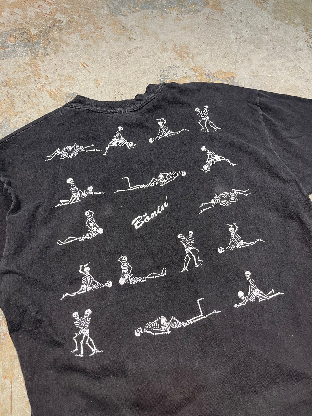 #MA168 古着 USA製 90's HANES/ヘインズ 骸骨 スカル  / シングルステッチ ヴィンテージ Tシャツ / サイズXL