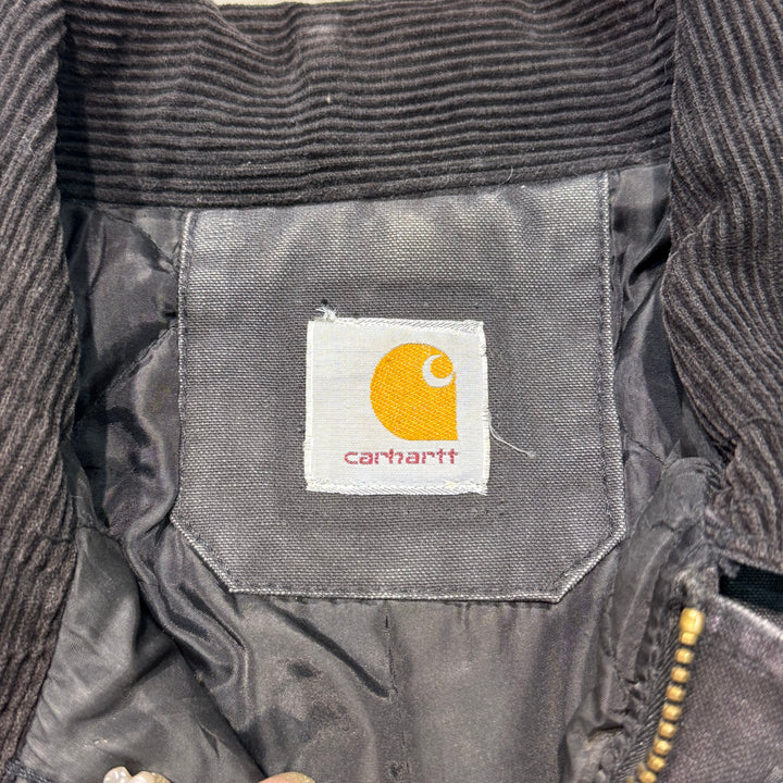 古着 carhartt/ カーハート/ トラディショナルコート/ ダック地/ 企業ロゴ/ 裏地キルティング/ 襟コーデュロイ/ サイズL相当