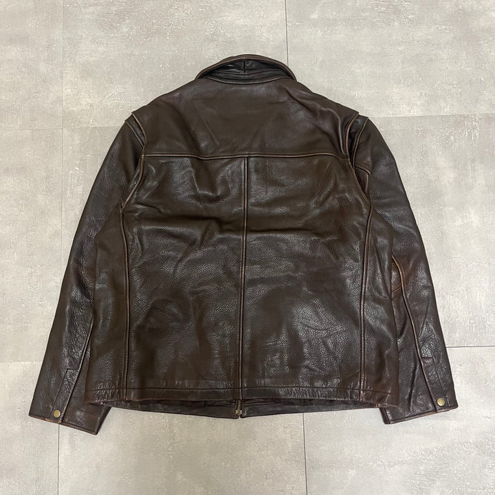 #1663 古着 Unknow / Zip Up Leather Jacket/ジップアップレザージャケット / サイズXL