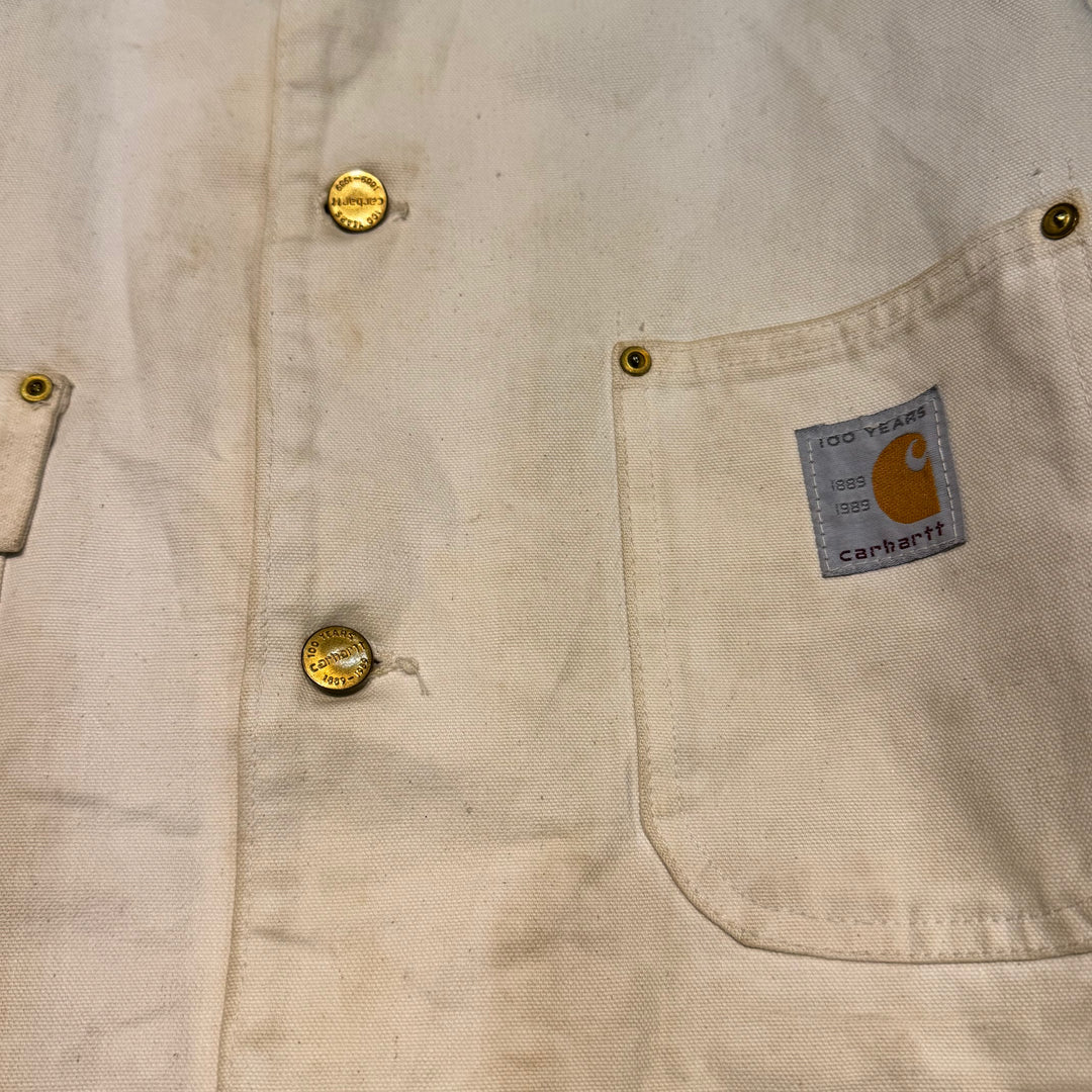 古着 Carhartt/ カーハート/ ミシガンチョアコート/ ダック地/襟コーデュロイ/裏地ブランケット/ 100周年モデル/サイズL相当