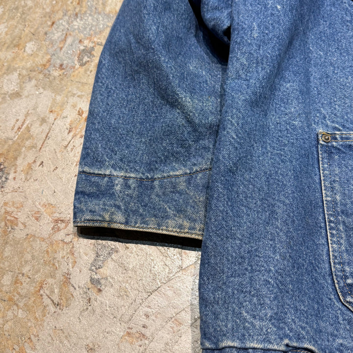 古着 USA製 Carhartt/ カーハート/ ミシガンチョアコート/ デニム地/襟コーデュロイ/裏地ブランケット/ サイズL
