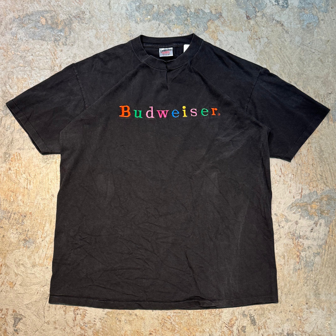 古着 USA製 ONEITA/ オニータ/ BUDWEISER/ バドワイザー/ 刺繍Tシャツ/ シンステ/ サイズXL