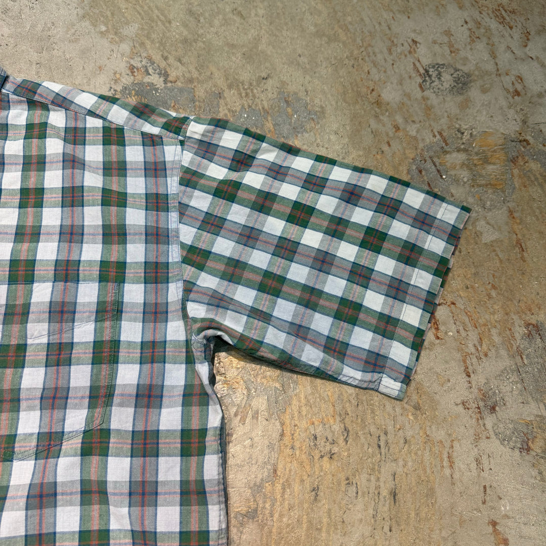 古着 DOCKERS/ ドッカーズ / リメイク/ ボタンダウン半袖シャツ/ チェック柄/ サイズL
