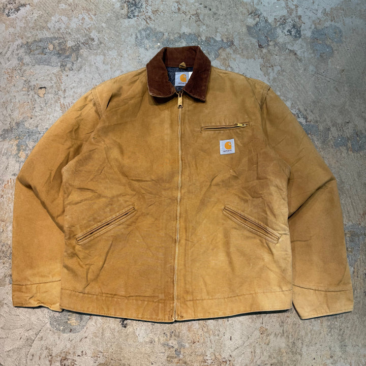 古着 90's USA製 carhartt/ カーハート/デトロイトジャケット/ ダック地/ 裏地ブランケット/チェック柄 / サイズXL相当