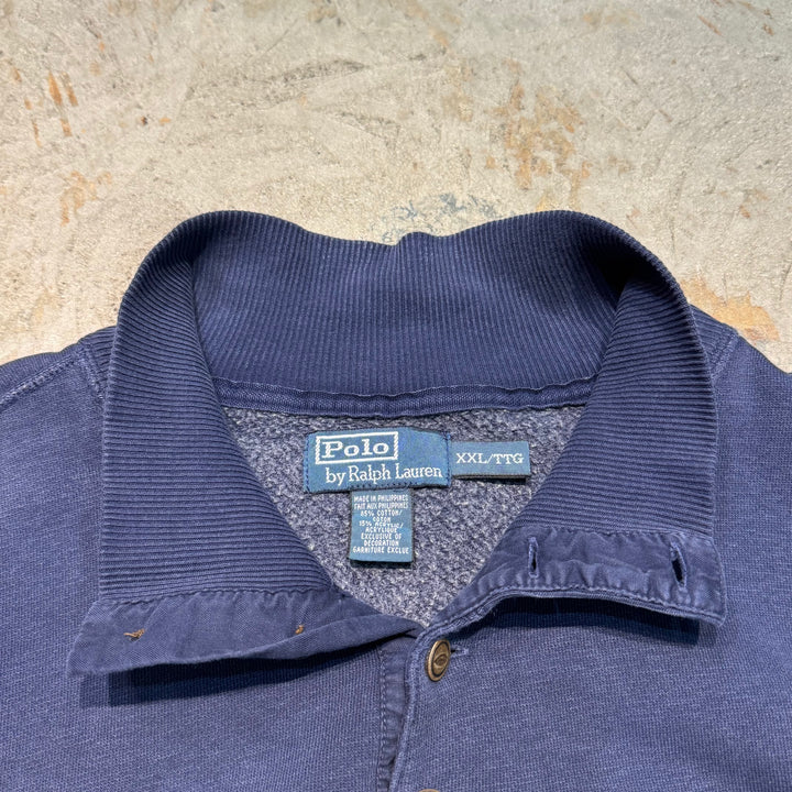 古着 90's POLO by Ralph Lauren/ポロ バイ ラルフローレン/ハーフボタンスウェット/サイズXXL
