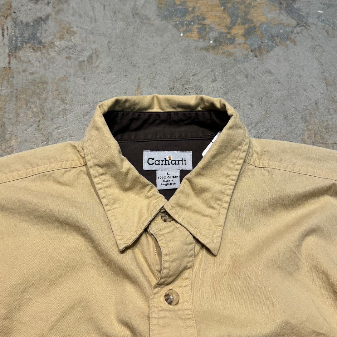 古着 carhartt/カーハート/ ボタンダウン半袖シャツ/無地/サイズL