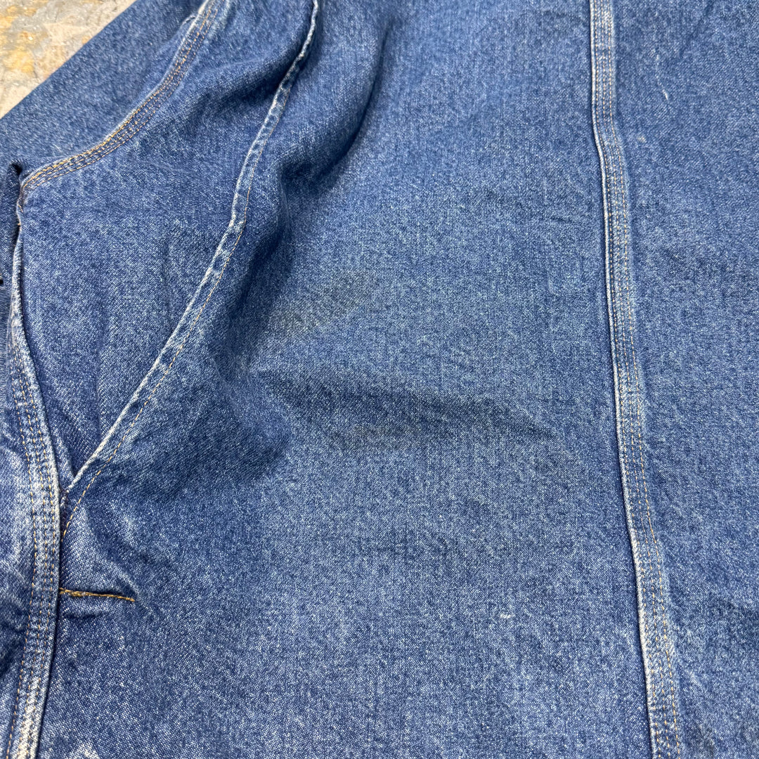 古着 USA製 Carhartt/ カーハート/ ミシガンチョアコート/ デニム地/襟コーデュロイ/裏地ブランケット/ サイズL