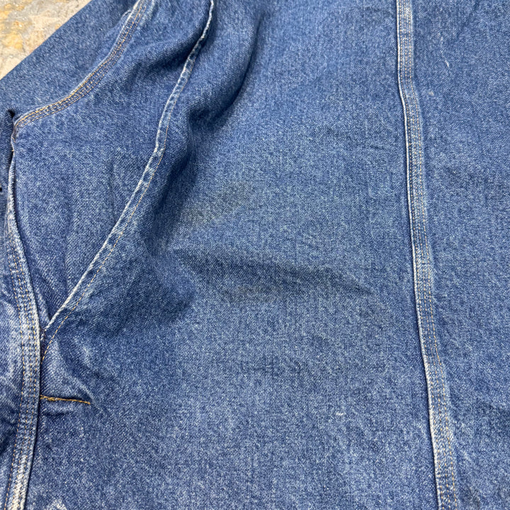 古着 USA製 Carhartt/ カーハート/ ミシガンチョアコート/ デニム地/襟コーデュロイ/裏地ブランケット/ サイズL