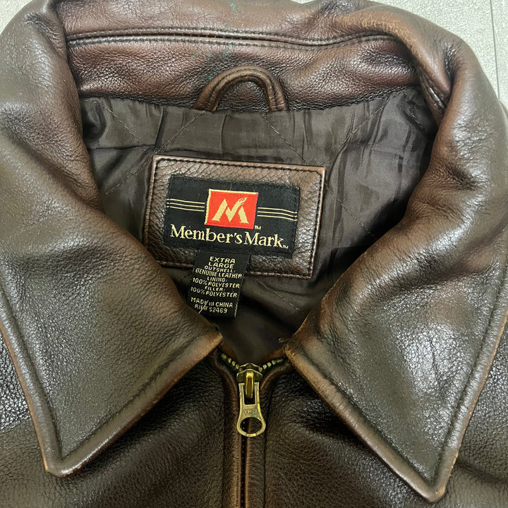 #1663 古着 Unknow / Zip Up Leather Jacket/ジップアップレザージャケット / サイズXL
