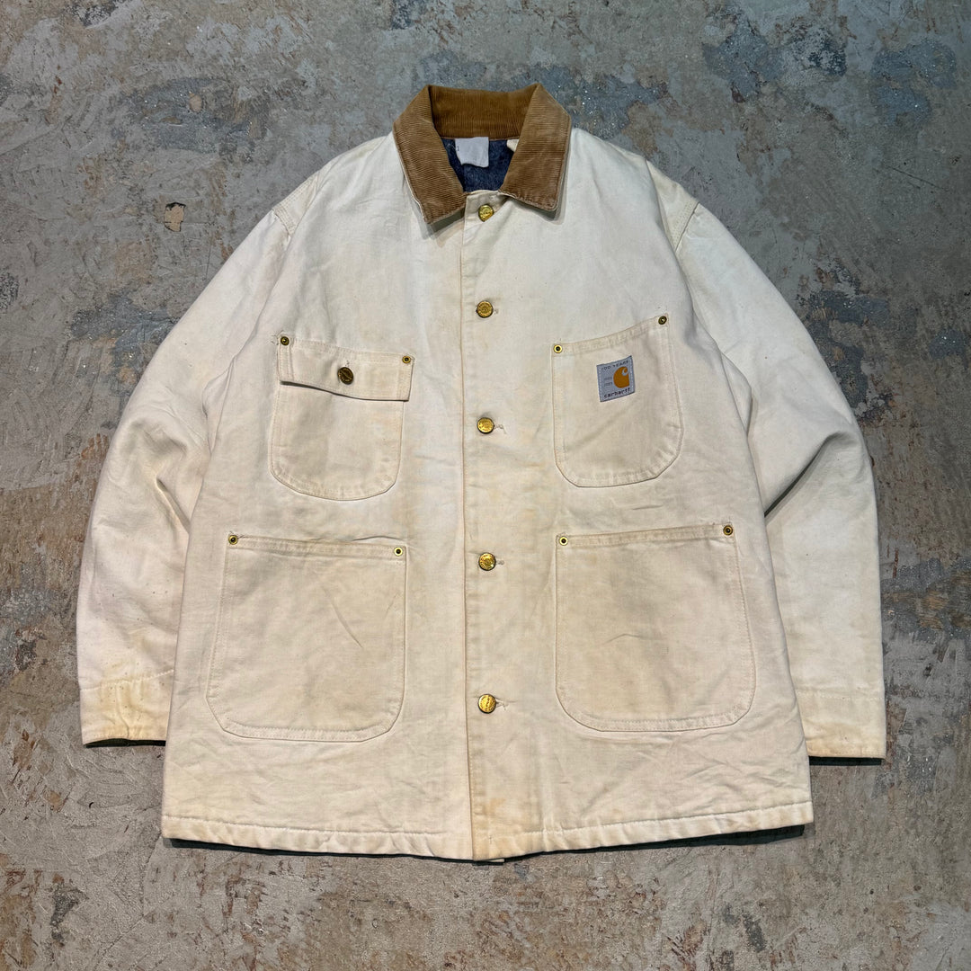 古着 Carhartt/ カーハート/ ミシガンチョアコート/ ダック地/襟コーデュロイ/裏地ブランケット/ 100周年モデル/サイズL相当