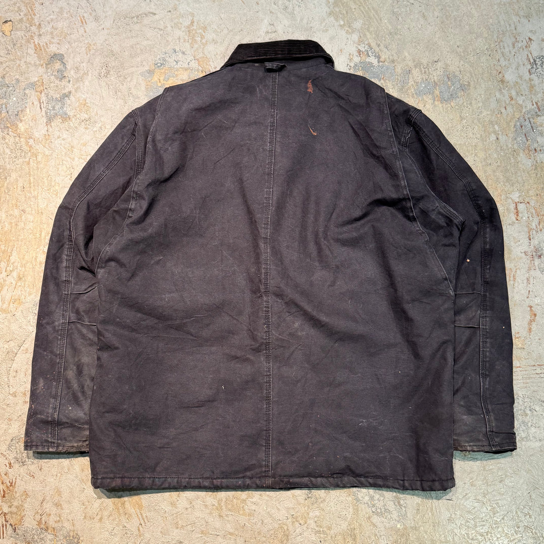 古着 carhartt/ カーハート/ トラディショナルコート/ ダック地/ 企業ロゴ/ 裏地キルティング/ 襟コーデュロイ/ サイズL相当