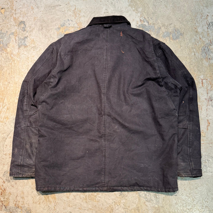 古着 carhartt/ カーハート/ トラディショナルコート/ ダック地/ 企業ロゴ/ 裏地キルティング/ 襟コーデュロイ/ サイズL相当