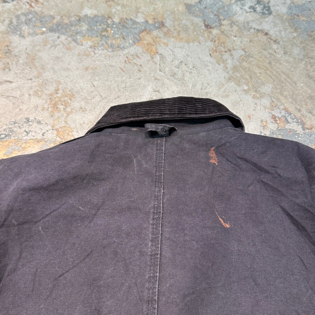 古着 carhartt/ カーハート/ トラディショナルコート/ ダック地/ 企業ロゴ/ 裏地キルティング/ 襟コーデュロイ/ サイズL相当