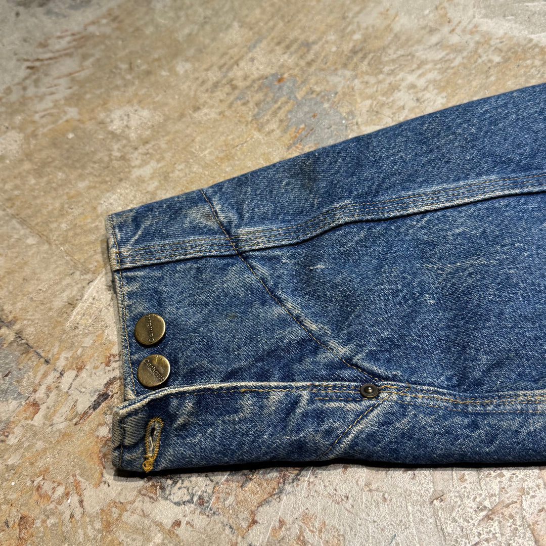 古着 USA製 Carhartt/ カーハート/ ミシガンチョアコート/ デニム地/襟コーデュロイ/裏地ブランケット/ サイズL