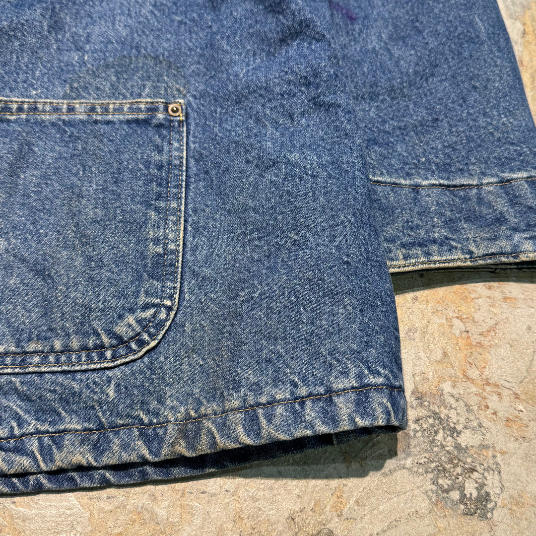 古着 USA製 Carhartt/ カーハート/ ミシガンチョアコート/ デニム地/襟コーデュロイ/裏地ブランケット/ サイズL