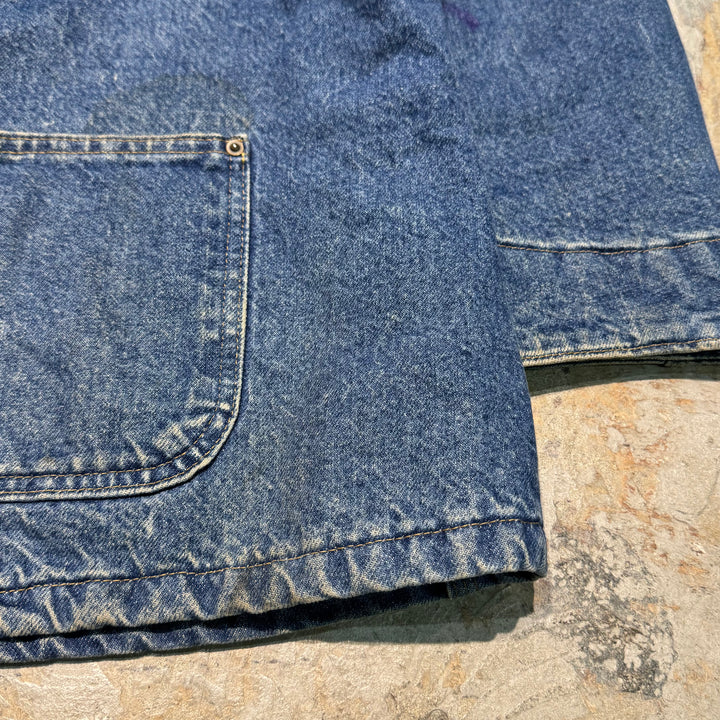 古着 USA製 Carhartt/ カーハート/ ミシガンチョアコート/ デニム地/襟コーデュロイ/裏地ブランケット/ サイズL