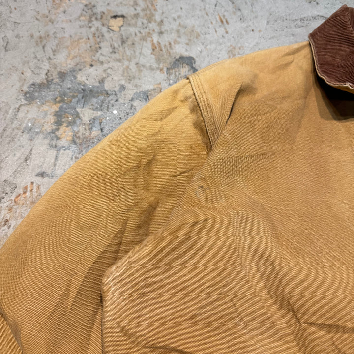 古着 90's USA製 carhartt/ カーハート/デトロイトジャケット/ ダック地/ 裏地ブランケット/チェック柄 / サイズXL相当