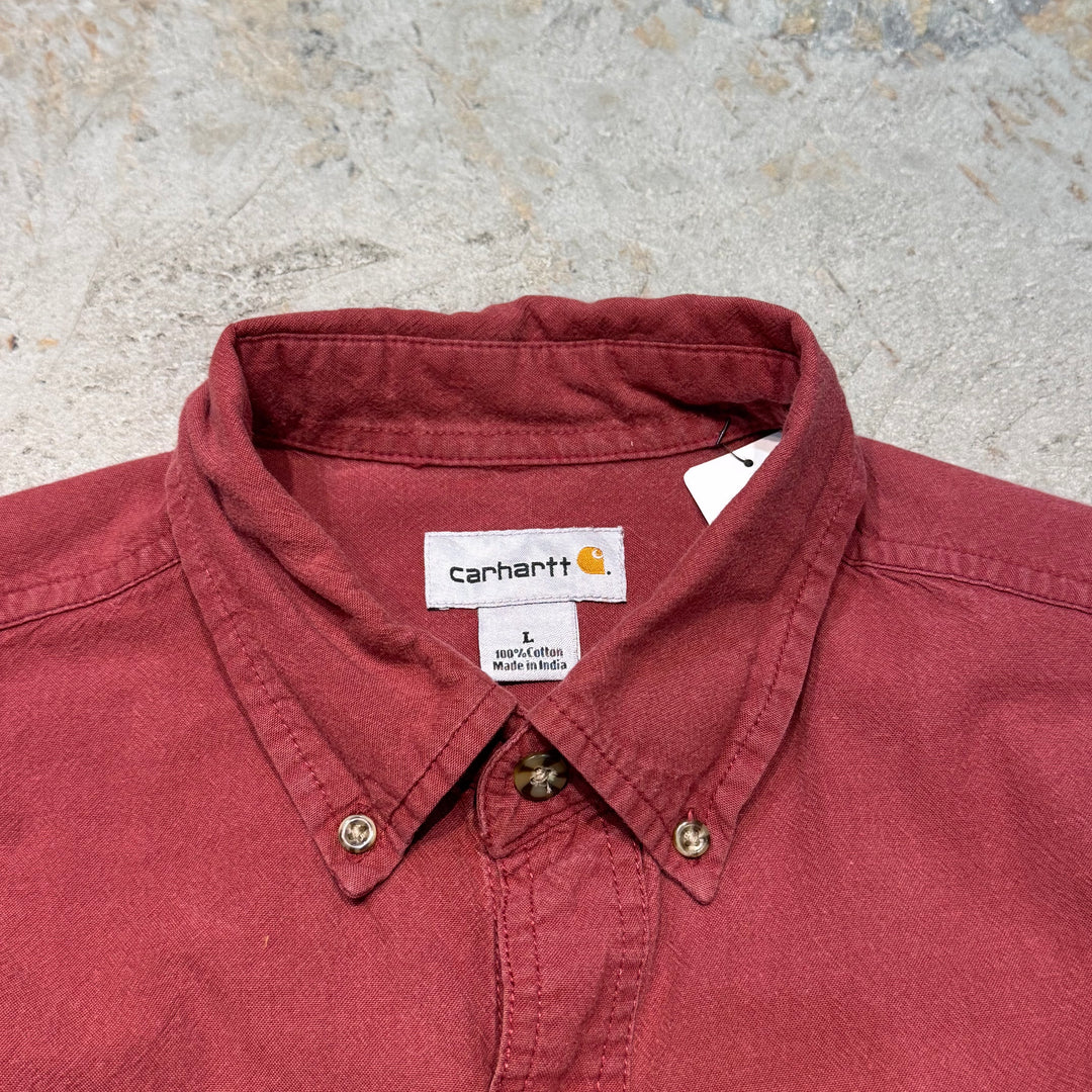 古着 carhartt/カーハート/ ボタンダウン半袖シャツ/ 無地/ サイズL