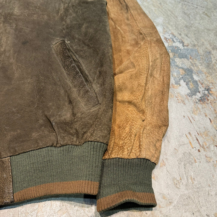 古着 USA VINTAGE/ Suede leather Jacket/ スエードスタジャン / ヌバック/ レザー / サイズL