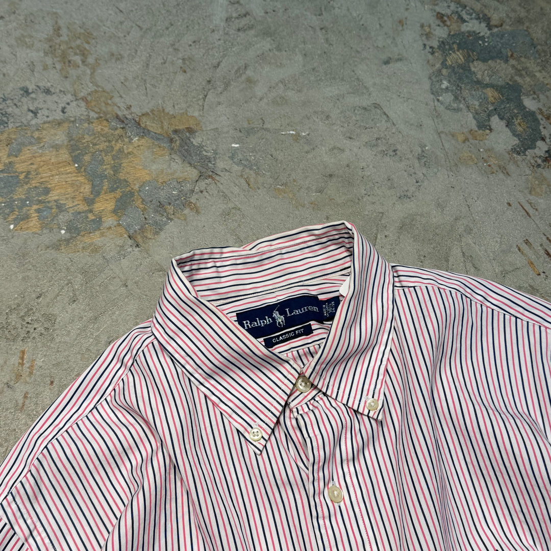 古着 Ralph Lauren/ ラルフ ローレン/ ボタンダウン長袖シャツ/ ストライプ/ サイズL