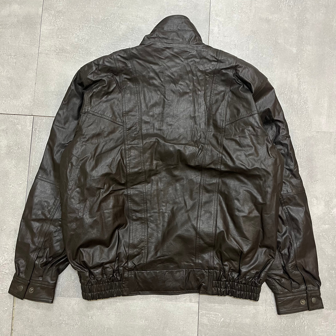 #1668 古着 Unknow / Zip Up Leather Jacket/ジップアップレザージャケット / サイズXL