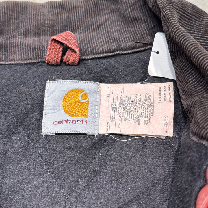 古着 USA製 90's~ Carhartt/ カーハート/ サンタフェジャケット/ ダック地/ 裏地キルティング/ 襟コーデュロイ/ サイズL