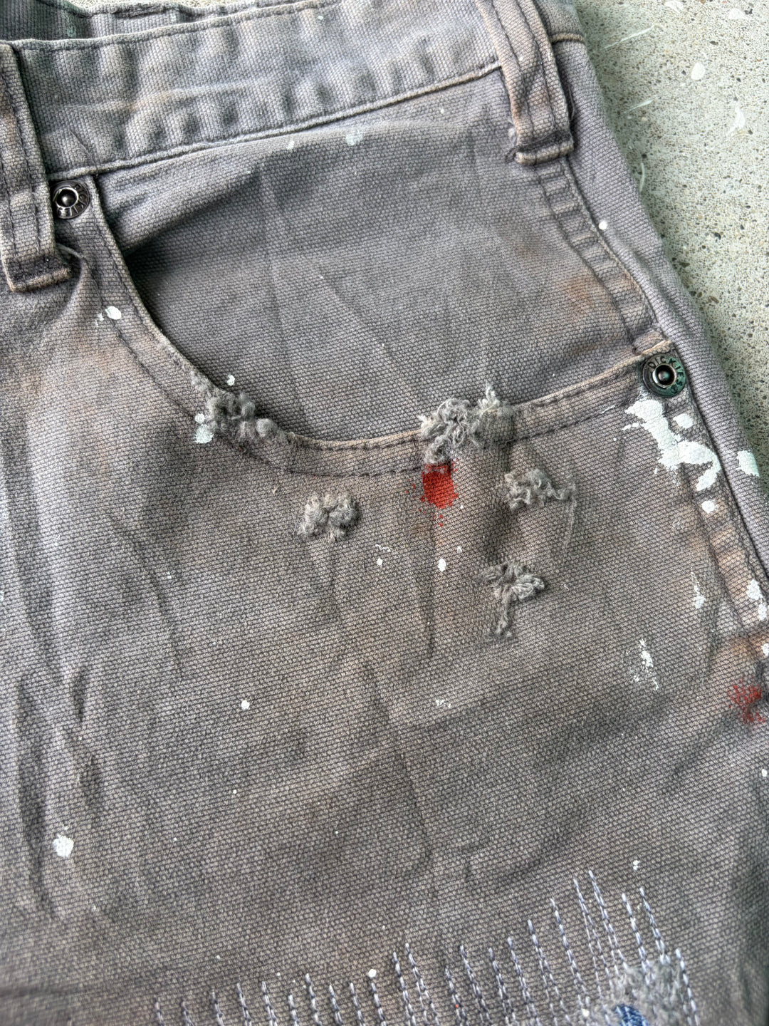 Dickies Distressed Duck Baggy Painter Shorts W40