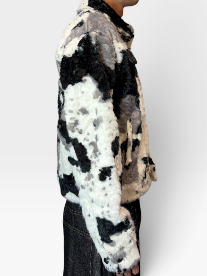 cow pattern Tracker far Jacket / 牛柄トラッカーファージャケット