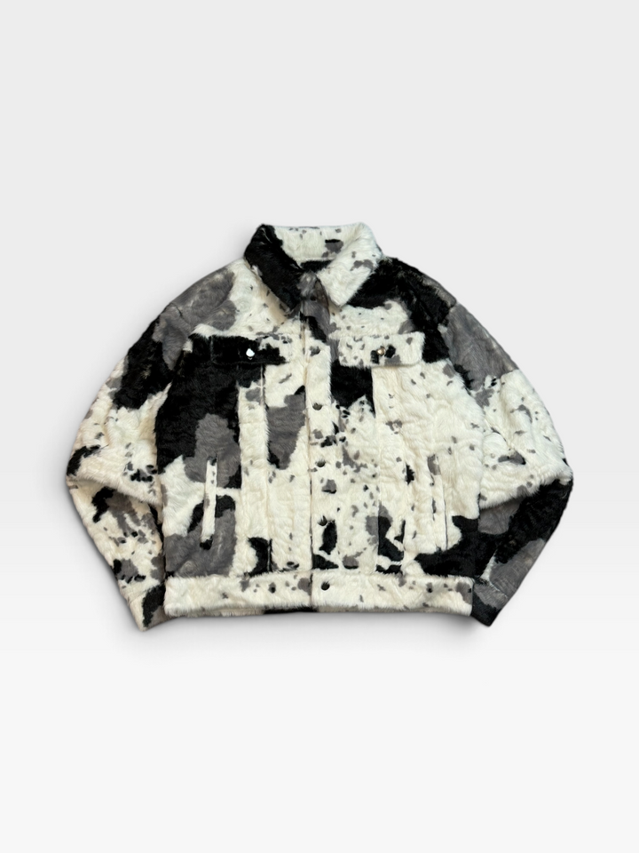 cow pattern Tracker far Jacket / 牛柄トラッカーファージャケット